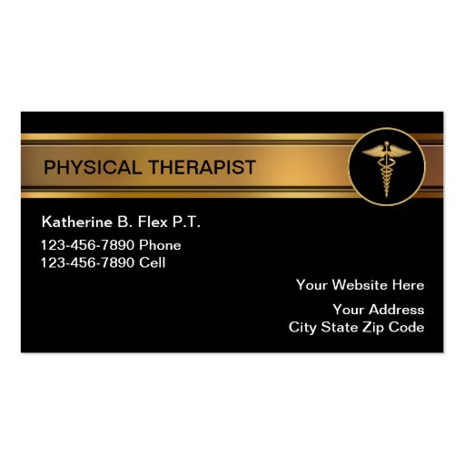 Physical Therapist Business Cards (front side)