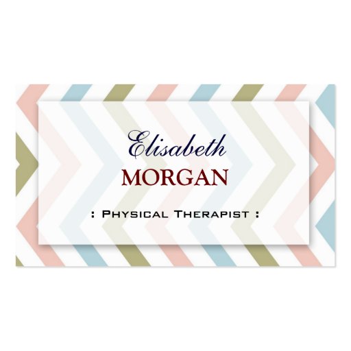 Physical Therapist - Natural Graceful Chevron Business Cards