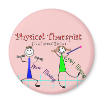 Physical Therapist Stick People "Keep Moving" Magnets