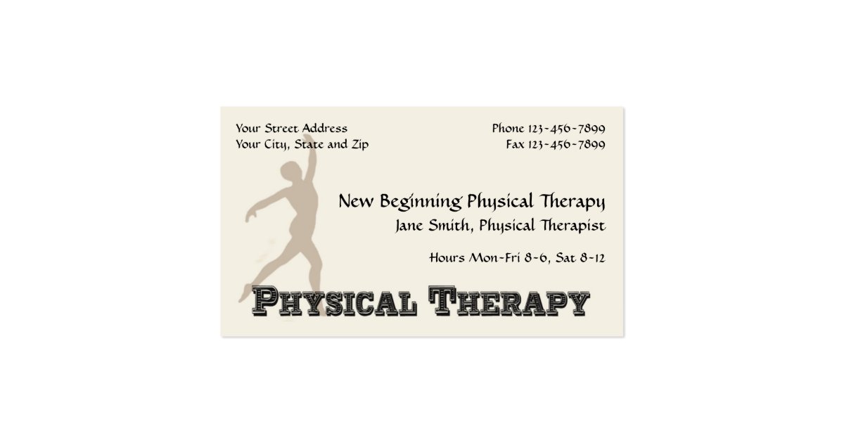 physical therapist therapy business cards zazzle physical therapy business card