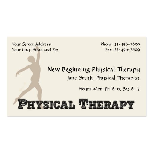 Physical Therapist Therapy Business Cards