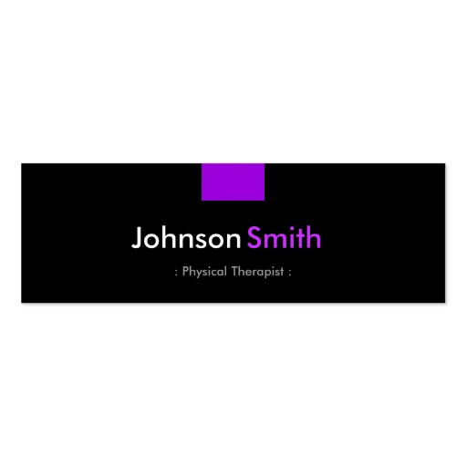 Physical Therapist - Violet Purple Compact Business Card Template (front side)