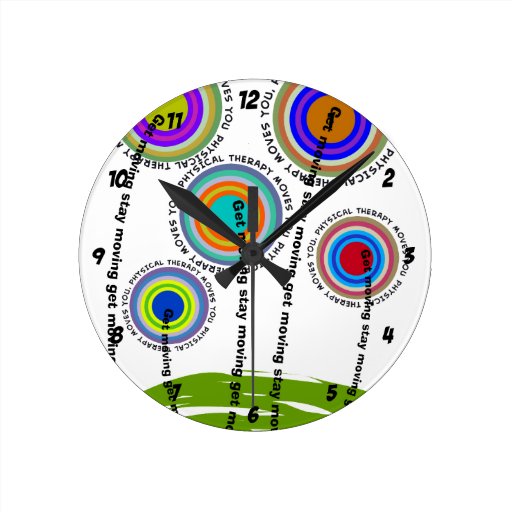 Physical Therapy Artsy Gifts Round Clock Zazzle