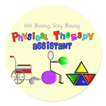Physical Therapy Assistant Gifts Unique Graphics Round Stickers