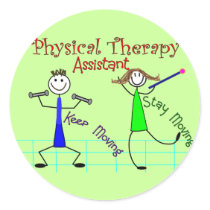 Physical Therapy Assistant Stick People Design Round Sticker