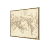 Physical world map stretched canvas print