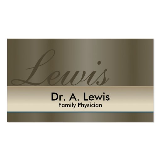 Physician and Medical Business Card Black Monogram (front side)