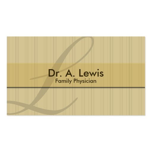 Physician and Medical Business Card - Monogram (front side)