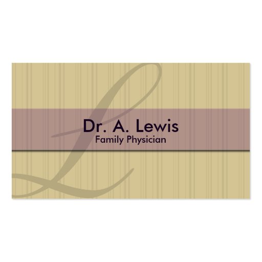 Physician and Medical Business Card - Monogram (front side)