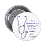 Physician Assistant Heart Pinback Button