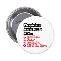 Physician Assistant Quiz...Joke Pinback Button