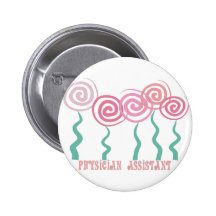 Physician Assistant Whimsical Flowers Design Pins