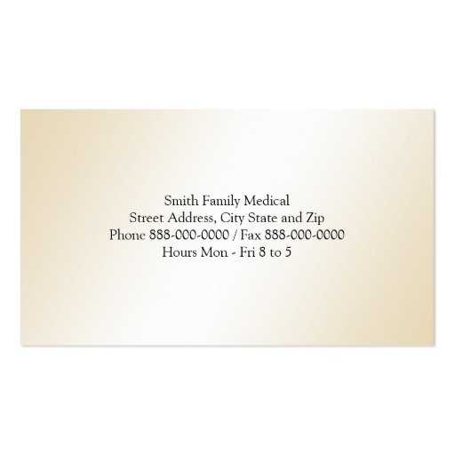 Physician Business Card (back side)