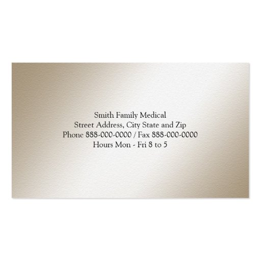 Physician Business Card (back side)