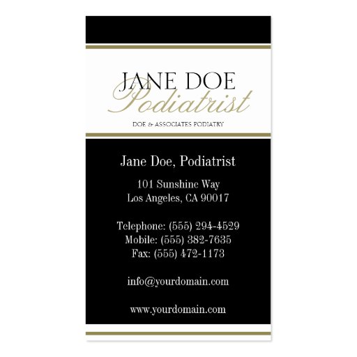 Physician Doctor MD Gold - Available Letterhead - Business Card Templates (back side)