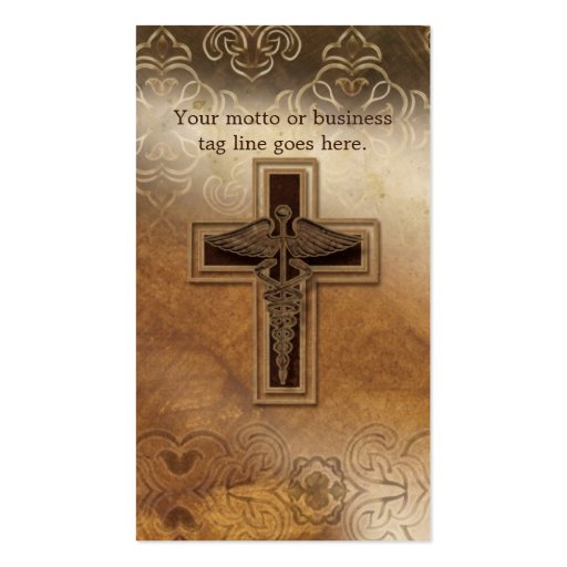 Physician Medical Doctor Practice Christian Symbol Business Card Template (back side)