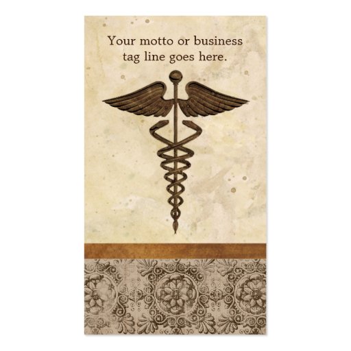 Physician Medical Doctor Practice Medicine Symbol Business Card Template (back side)