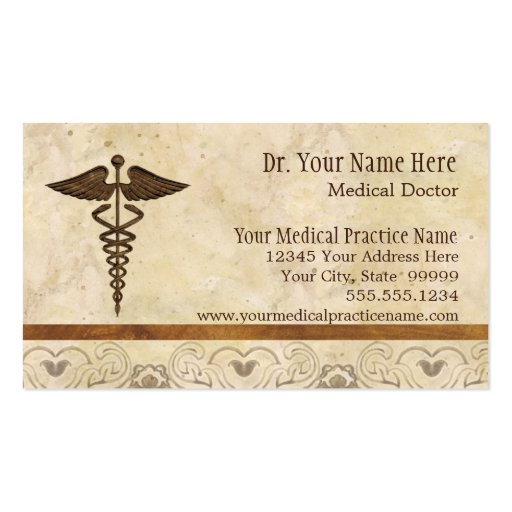 Physician Medical Doctor Practice Medicine Symbol Business Cards