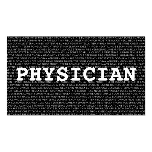 Physician Medical Words Business Card