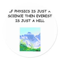 physics and the universe round sticker
