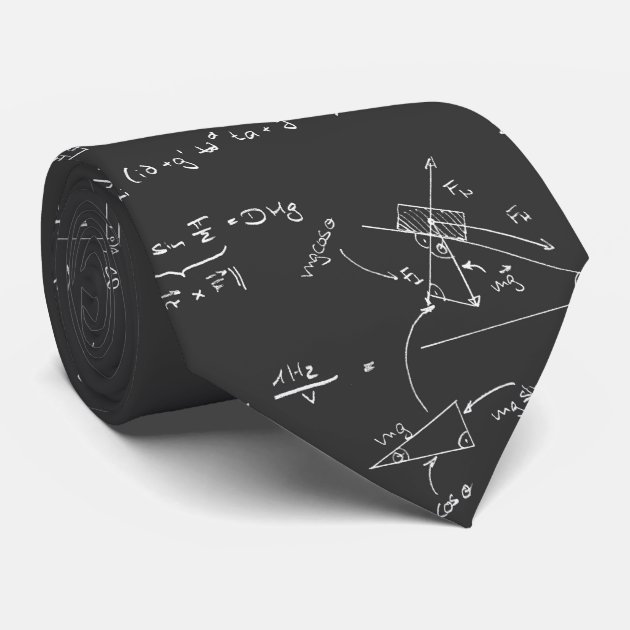 Physics diagrams and formulas tie