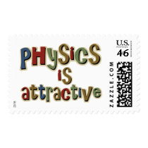 Physics is Attractive Funny Pun Postage Stamp