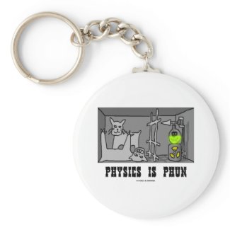 Physics Is Phun (Fun) (Schrödinger's Cat Thought) keychain