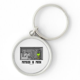 Physics Is Phun (Fun) (Schrödinger's Cat Thought) keychain