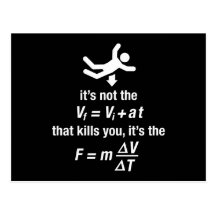 physics - it's the sudden deceleration that kills  post card