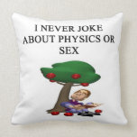physics joke throw pillows
