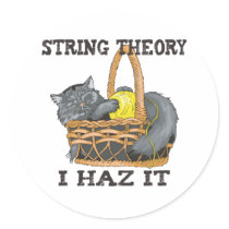 Physics String Theory Cat stickers by GeeksRUs Physics String Theory Cat stickers