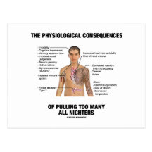 Physiological Consequences Pulling All Nighters Postcard