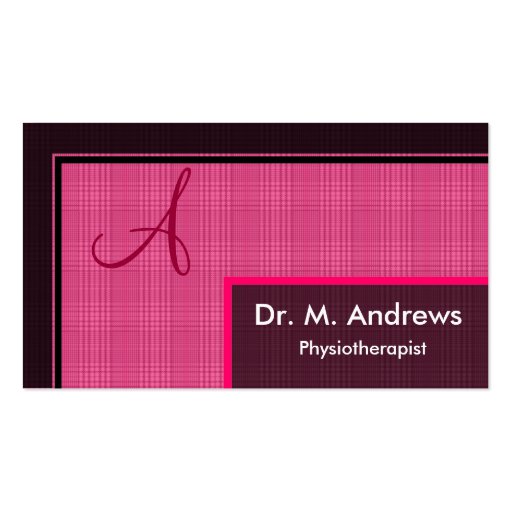 Physiotherapist Business Card - Monogram (front side)