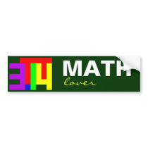 PI = 3.14 BUMPER STICKERS