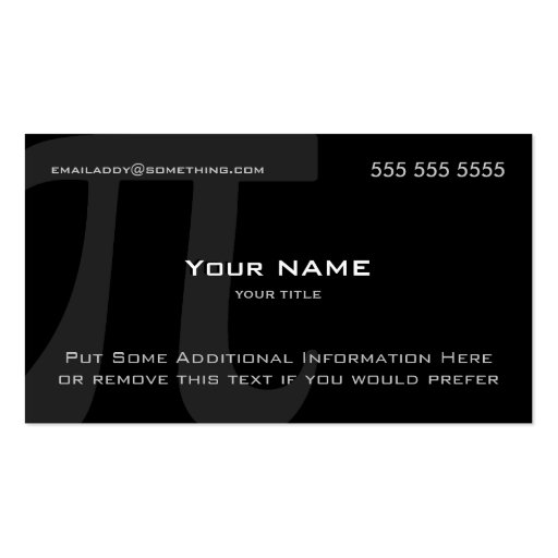 Pi Business Card Template (front side)