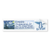 Pi Day Never Ends by Mudge Studios Bumper Sticker