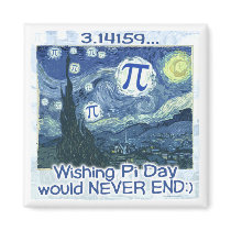 Pi Day Never Ends by Mudge Studios Refrigerator Magnets