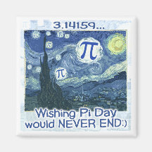 Pi Day Never Ends by Mudge Studios Refrigerator Magnets
