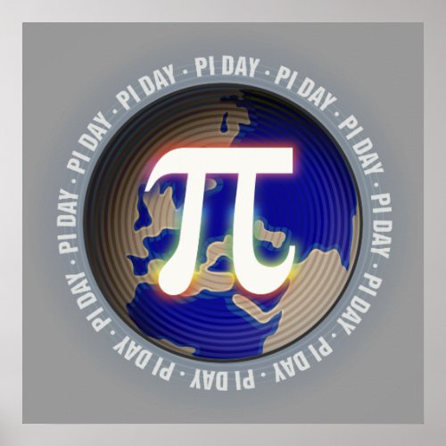 Pi Day on Earth - Math poster print