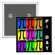 Pi Day Pop Art Pins buttons