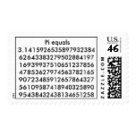 Pi equals 3.14159265358979323846264338327950288... postage