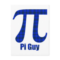 Pi Guy Blue and Black Plaid Pi Day Gifts and Tees postcards