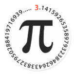 Pi Number Design Round Sticker