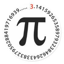Pi Number Design Round Sticker