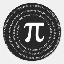 Pi Number Design Stickers