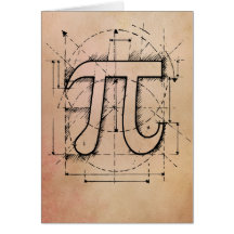 Pi Number Drawing Greeting Card