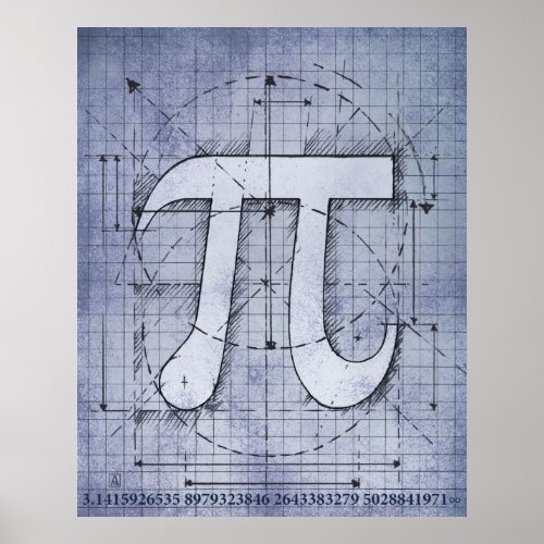 Pi Number Drawing print