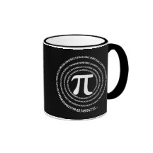 Pi Number Spiral Design Mugs