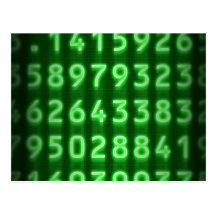 Pi Numbers Postcard