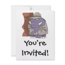 PI private eye spy sneaky elephant Personalized Invite